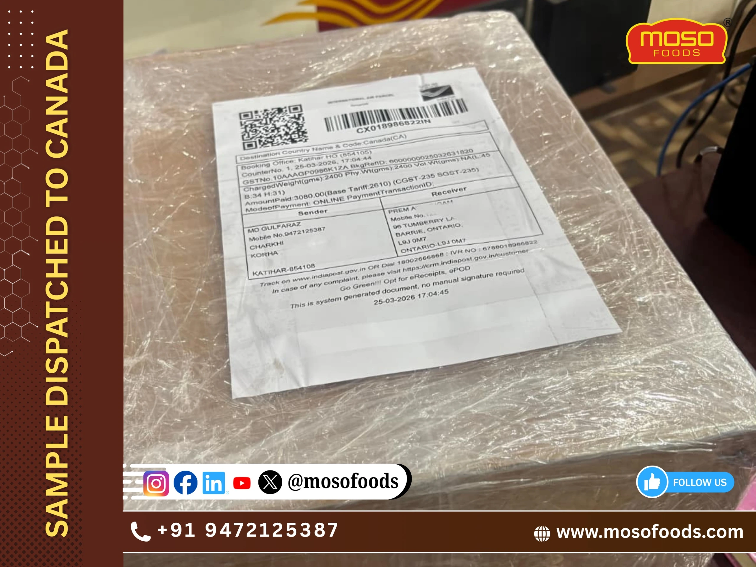 Katihar to Canada: Dispatching Premium Makhana Samples to Canada